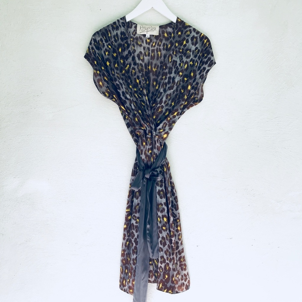 Rory Beca Leopard Print Silk Dress